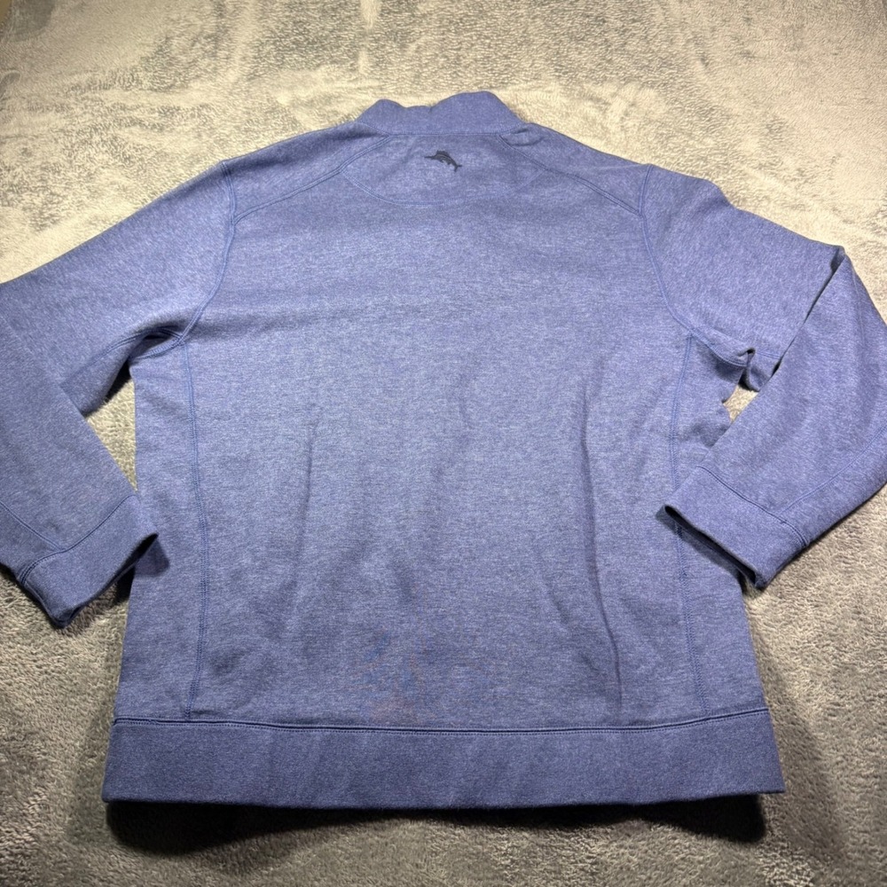Tommy Bahama Mens Reversible Quarter Zip Pullover Blue Heather Size Large NWT - Picture 2 of 8